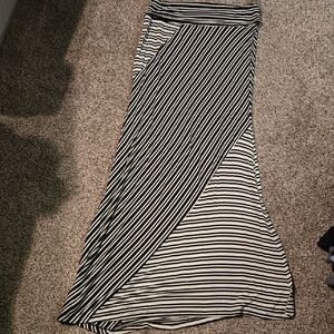 Striped Black and White Maxi Skirt